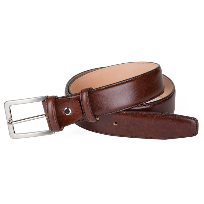 Leather Stitched Edge Dress Belt