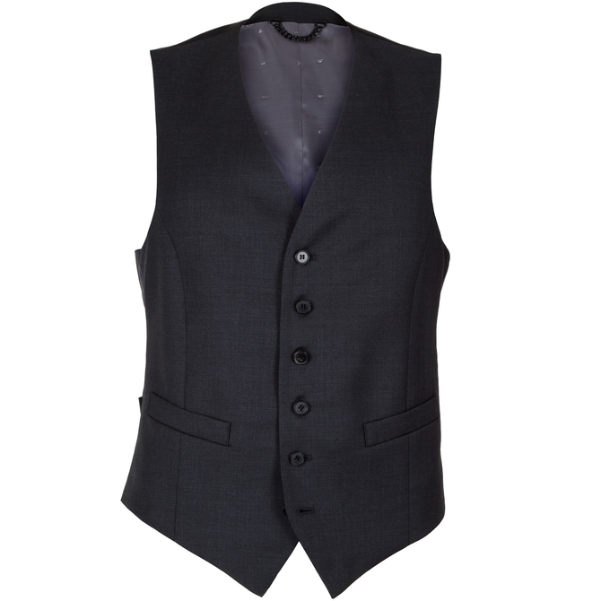 Mail Charcoal Wool Waistcoat