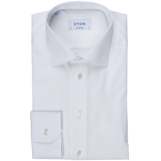 Contemporary Fit Luxury Cotton Twill Dress Shirt-essentials-Fifth Avenue Menswear
