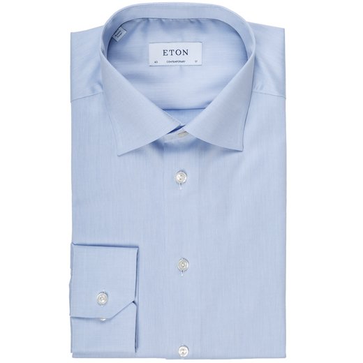 Contemporary Fit Luxury Cotton Twill Dress Shirt-essentials-Fifth Avenue Menswear