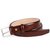 Slim Feather Edge Brown Leather Dress Belt