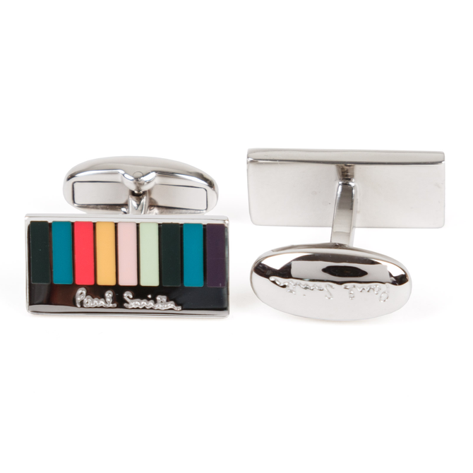 Multi-Stripe Logo Cufflinks