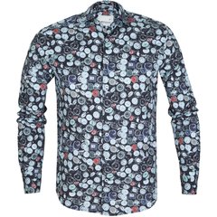 Clock Face Print Stretch Cotton Shirt-FA2 Online Outlet Store