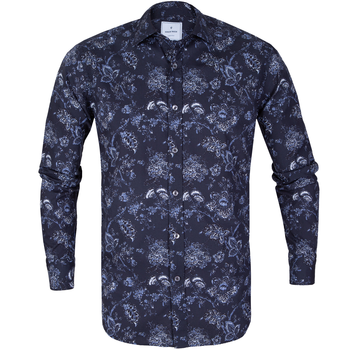 Slim Fit Big Floral Print Casual Shirt