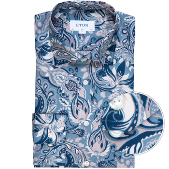 Slim Fit Luxury Cotton Paisley Print Dress Shirt