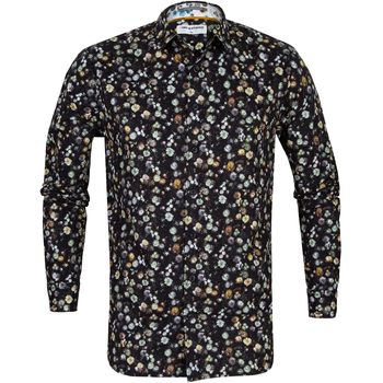 Slim Fit Digital Flower Print Stretch Cotton Shirt