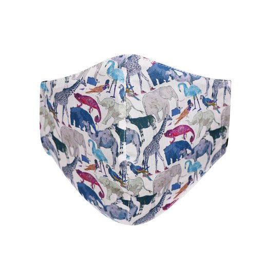 Kids Adjustable Queue For The Zoo Print Face Mask-accessories-Fifth Avenue Menswear