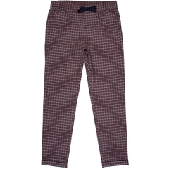 Slim Fit Drawstring Check Casual Trousers-FA2 Online Outlet Store