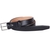 Slim Feather Edge Black Leather Dress Belt