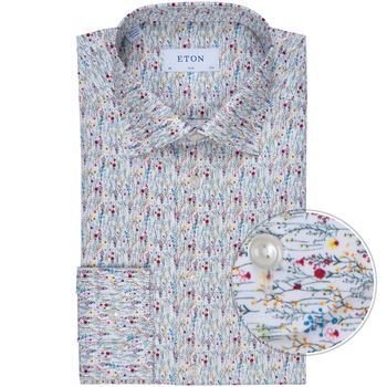 Slim Fit Floral Print Dress Shirt