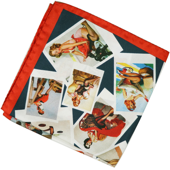 50's Pinup Pattern Silk Pocket Square