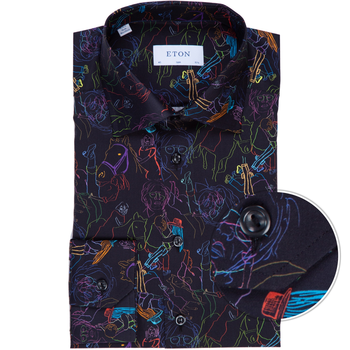 Slim Fit Luxury Cotton Studio 54 Print Shirt