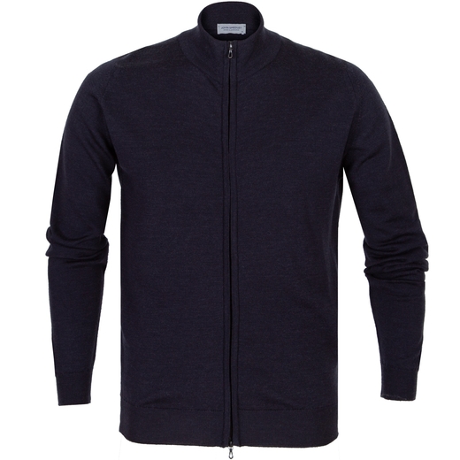Claygate Luxury Fine Merino Zip-up Turtle Neck Cardigan-knitwear-Fifth Avenue Menswear