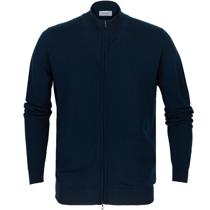 Claygate Luxury Fine Merino Zip-up Turtle Neck Cardigan