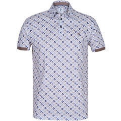 Geometric Print Cotton Pique Polo-FA2 Online Outlet Store