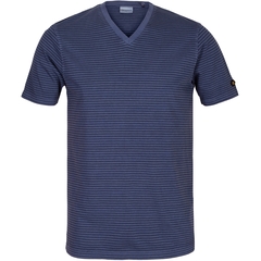 Two Colour Stripe V-Neck T-Shirt-FA2 Online Outlet Store