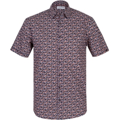 Abstract Geometric Print Short Sleeve Shirt-FA2 Online Outlet Store