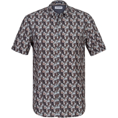 Blurred Geometric Print Short Sleeve Shirt-FA2 Online Outlet Store