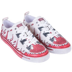 Athos Low-Top Flame Print Canvas Sneaker-FA2 Online Outlet Store