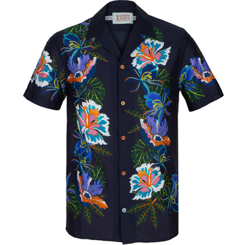 Regular Fit Big Flower Print Short Sleeve Shirt