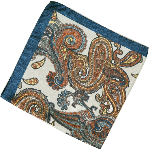 Paisley Silk Pocket Square-race day-Fifth Avenue Menswear