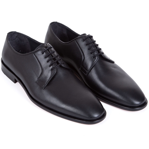 Edward Black Leather Derby Dress Shoe-essentials-Fifth Avenue Menswear