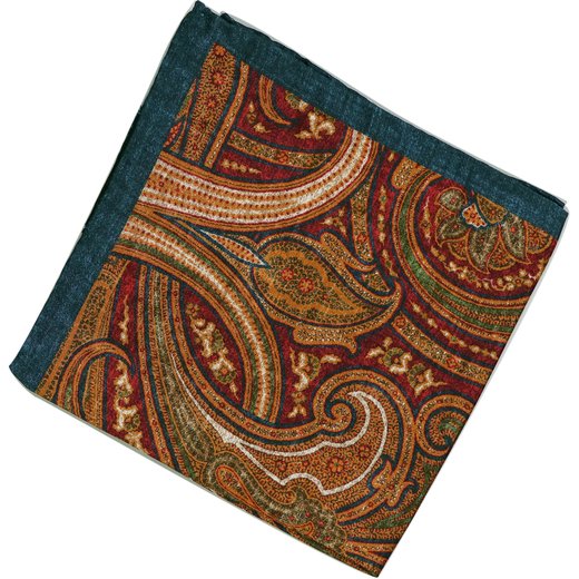 Paisley Pattern Silk Pocket Square-accessories-Fifth Avenue Menswear