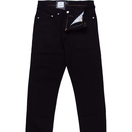 Taper Fit Blue/Black Reflex Stretch Denim Jeans-jeans-Fifth Avenue Menswear