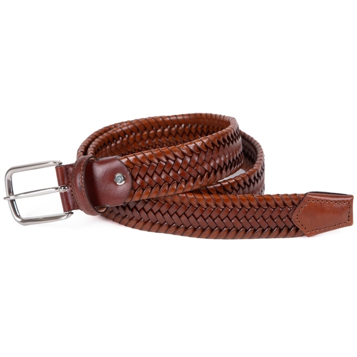 Stretch Plaited Leather Belt-new online-Fifth Avenue Menswear