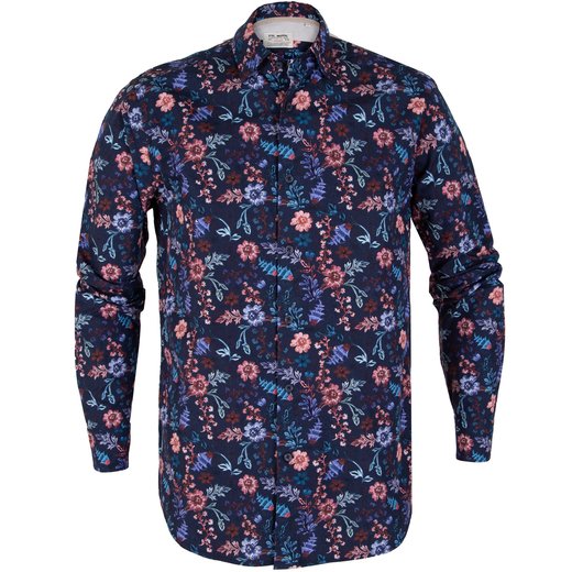 Treviso Big Floral Print Casual Cotton Shirt-new online-Fifth Avenue Menswear