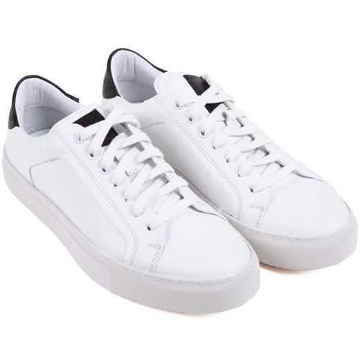 White Byron Leather Sneakers-new online-Fifth Avenue Menswear