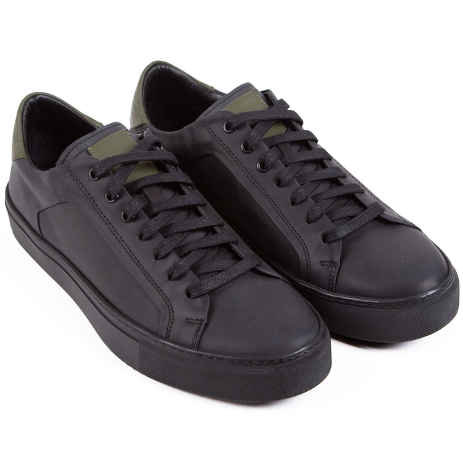 Black Nubuck Byron Leather Sneakers