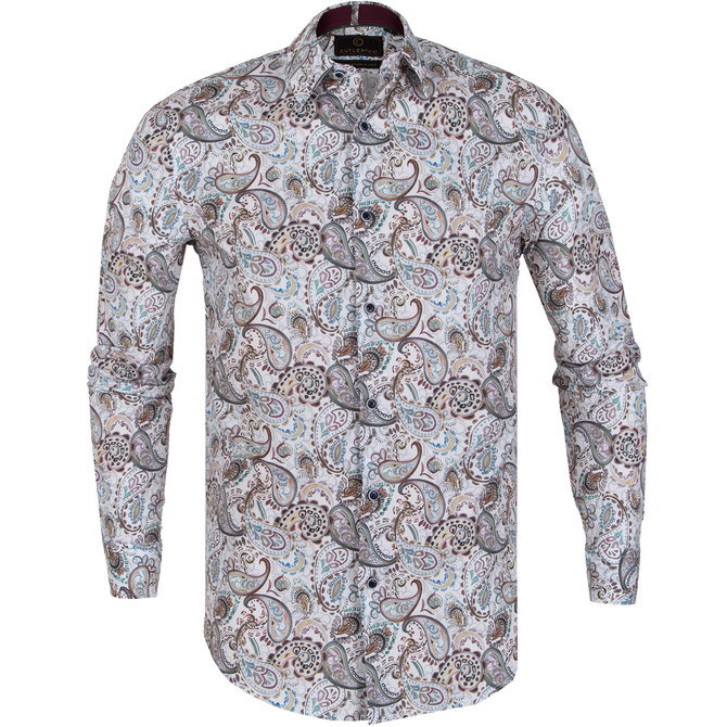 Beaumont Stretch Cotton Paisley Print Shirt