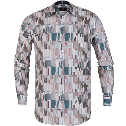 Blake Stretch Cotton Brush Strokes Print Shirt-new online-Fifth Avenue Menswear