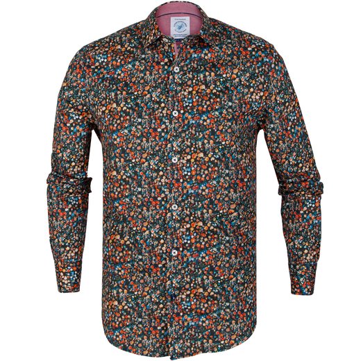 Tree Trunks Print Stretch Cotton Shirt-new online-Fifth Avenue Menswear