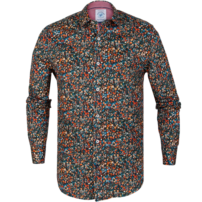 Tree Trunks Print Stretch Cotton Shirt
