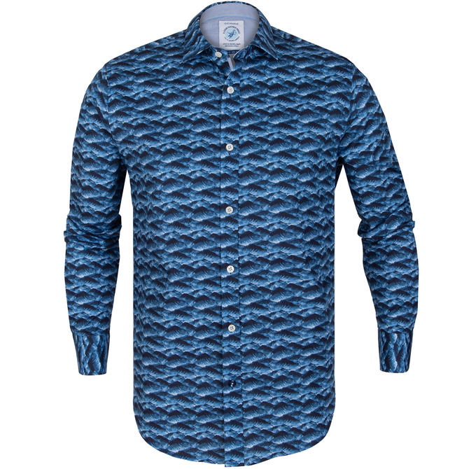 Rocky Mountains Print Stretch Cotton Shirt