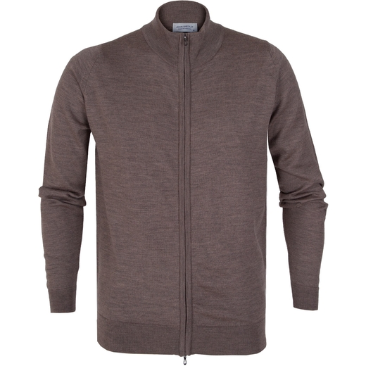 Claygate Luxury Fine Merino Zip-up Turtle Neck Cardigan-new online-Fifth Avenue Menswear