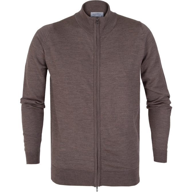Claygate Luxury Fine Merino Zip-up Turtle Neck Cardigan