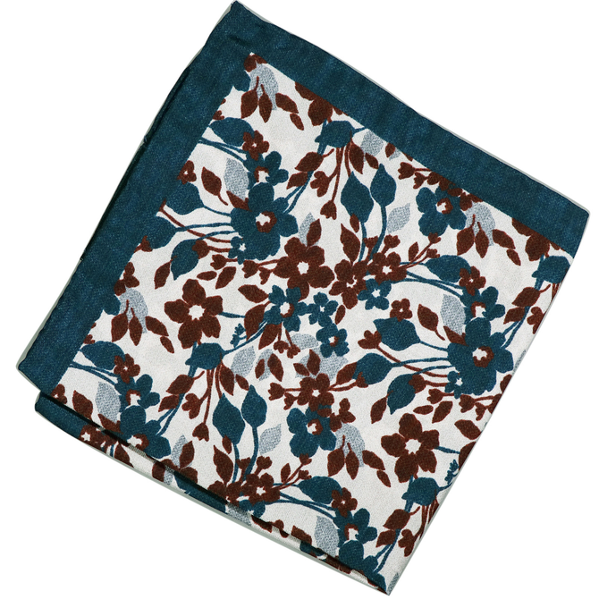 Floral Print Silk Pocket Square