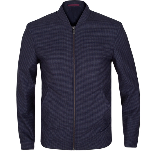 Sharpe Zip-up Stretch Wool Check Bomber Jacket-new online-Fifth Avenue Menswear