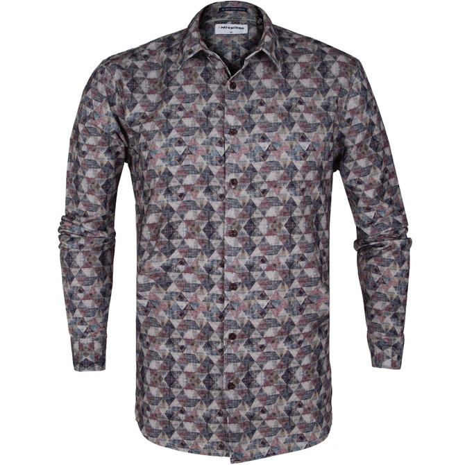 Geometric Print Corduroy Shirt