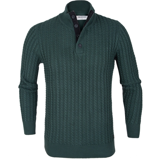 Chunky Knit 1/2 Zip & Button Turtle Neck Pullover-new online-Fifth Avenue Menswear