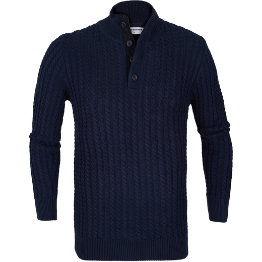 Chunky Knit 1/2 Zip & Button Turtle Neck Pullover-new online-Fifth Avenue Menswear